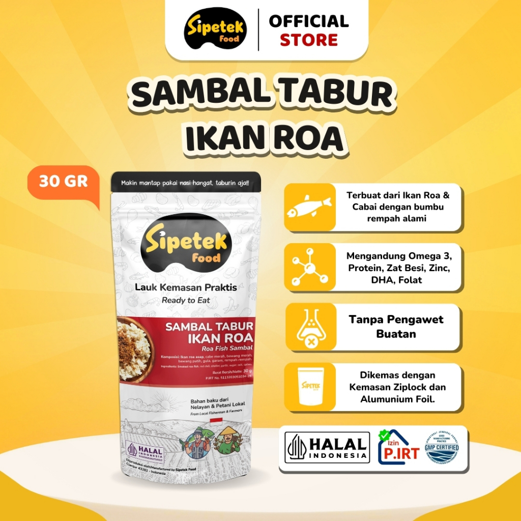 

Sipetek - [Spesial] Sambal Tabur Ikan Roa Asli 30gr Pouch