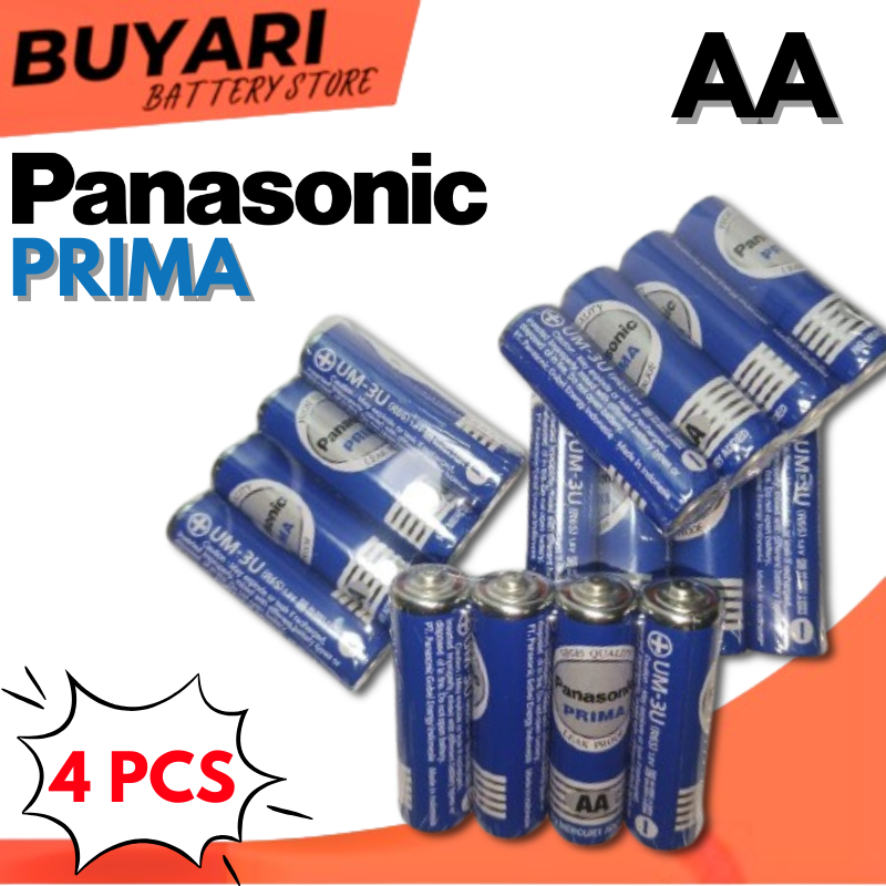 AA Panasonic Prima 1.5V Baterai AA Panasonic Prima Non-Cas Baterai Panasonic Prima 4 PCS