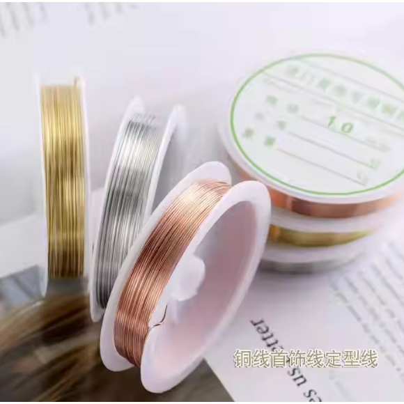 1 Roll 0.2/0.3/0.4/0.5/0.6/0.8/1mm Copper Wire Benang Kawat Tali Kawat Tembaga Emas Diy Gelang Kalun