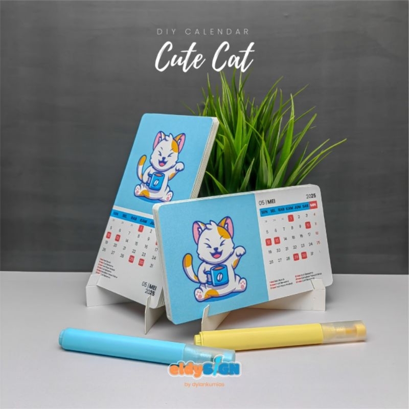 

Cute Cat - Kalender DIY 2025 - Souvenir, Dekorasi, Hadiah Ulang Tahun & Pernikahan