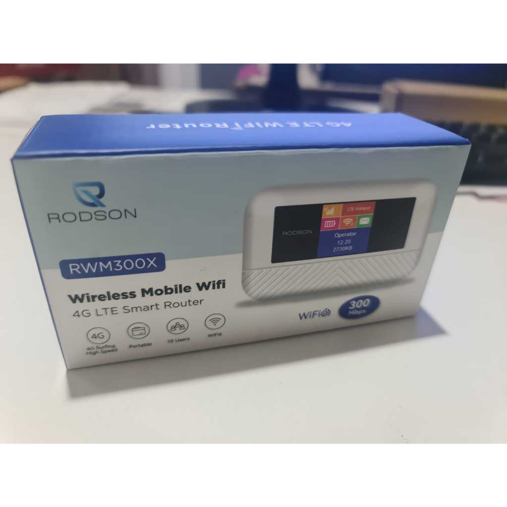 Rodson RWM300X Modem Wifi Mifi 4G LTE 300Mbps Unlock All Operator Tipe C Wifi 6