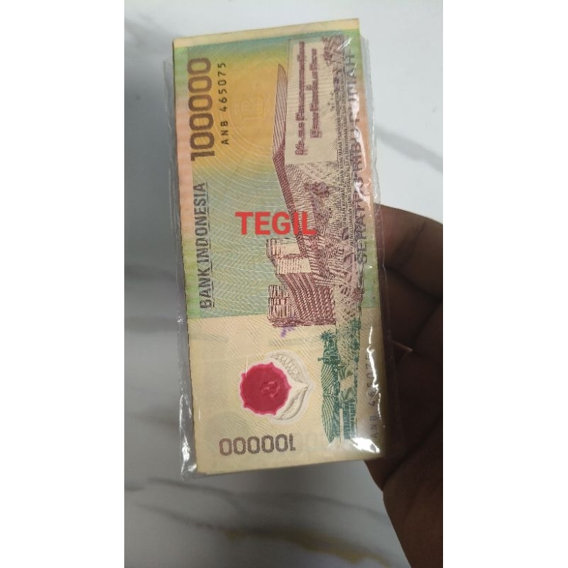 Uang Kertas lama/uang Kertas Mawar Asli / Original Rp100.000/Rp100rbTahun1999
