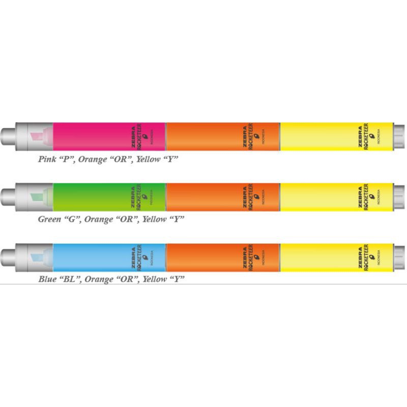 

Zebra Rocketeer Highlighter 3 warna