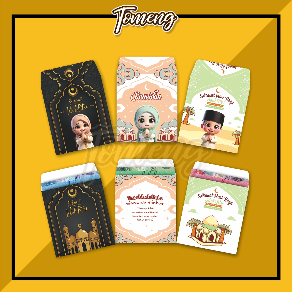 

TERBARU Envelope Eid Mubarak Amplop THR Lebaran Idul Fitri 1 Pack Isi 10 pcs Karakter Lucu Gemes
