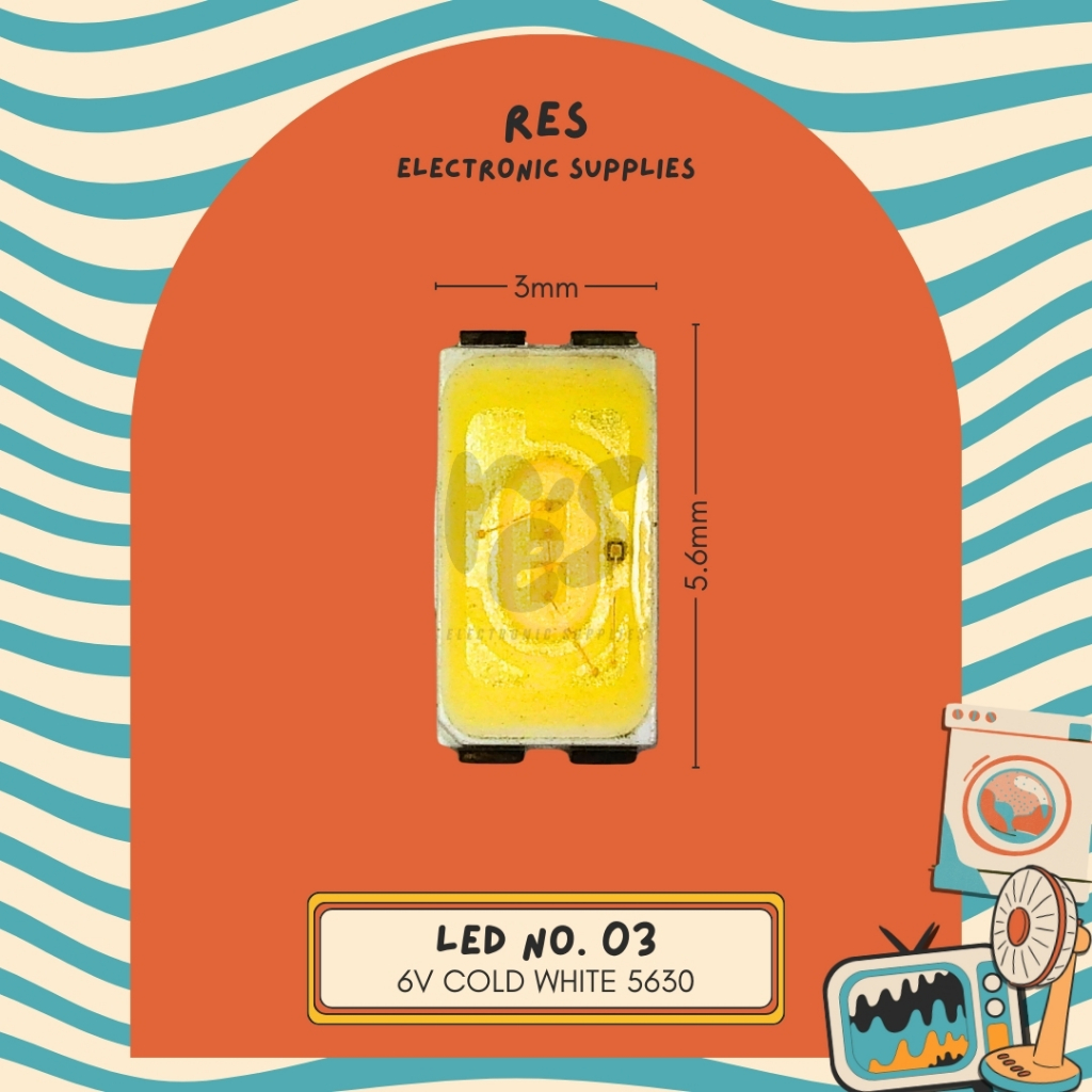 〚RES〛Sparepart Lampu LED Backlight SMD 6V 6 Volt 6Volt 5630 No. 03
