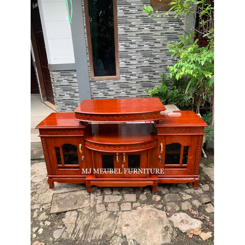 BUFET NAMPAN KAYU MAHONI