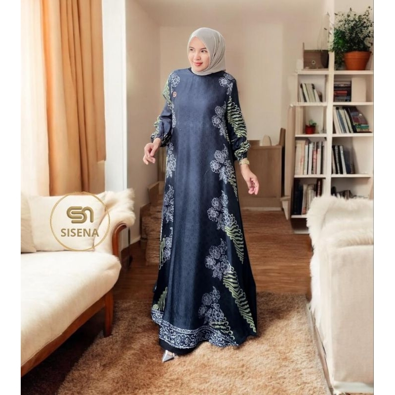 Kalila Dress Batik Etnic SISENA Gamis Batik Panjang Gamis bahan sutra Viscose