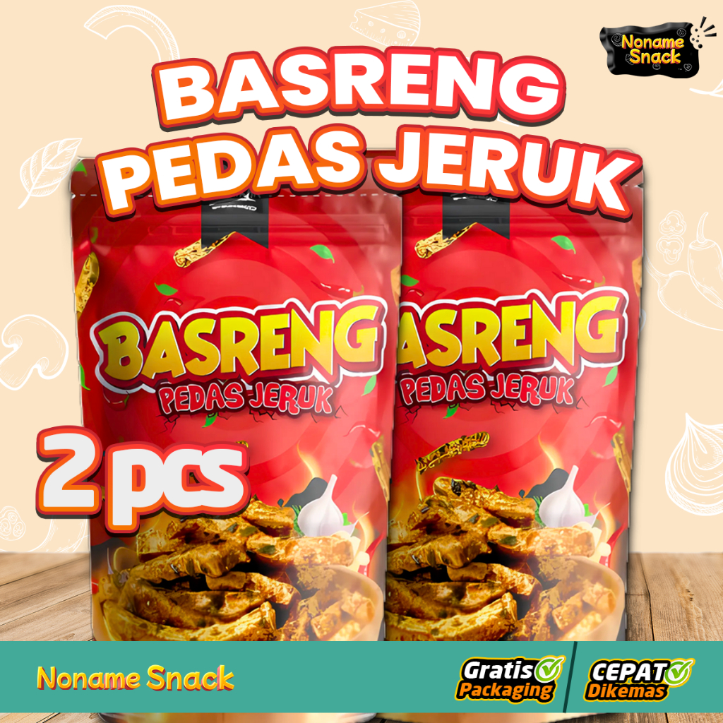 

NoName - Snack Paket Hemat Basreng Kakarak Pedas Daun Jeruk isi 2 90gr x 2pcs