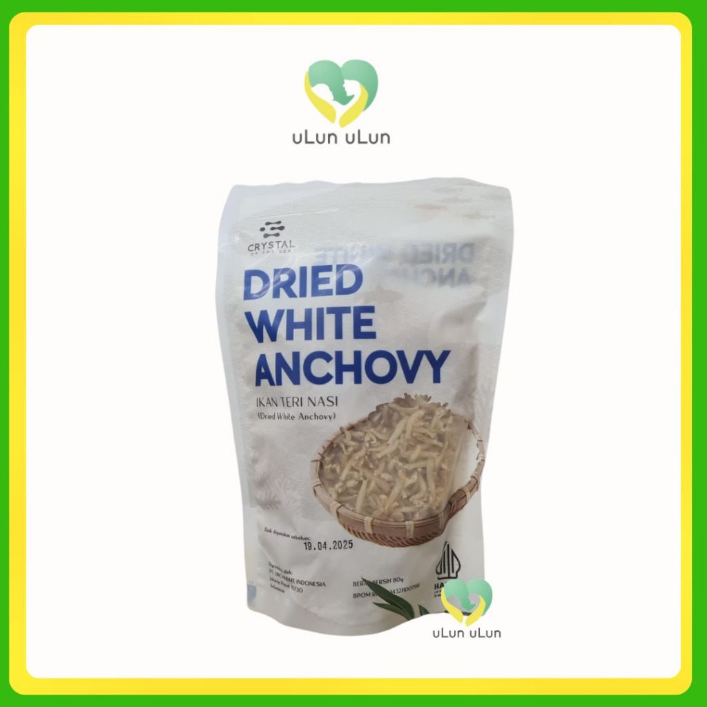 

Ulun Ulun Crystal of the Sea | Dried White Anchovy (80GR) Ikan Teri Nasi - Lauk MPASI
