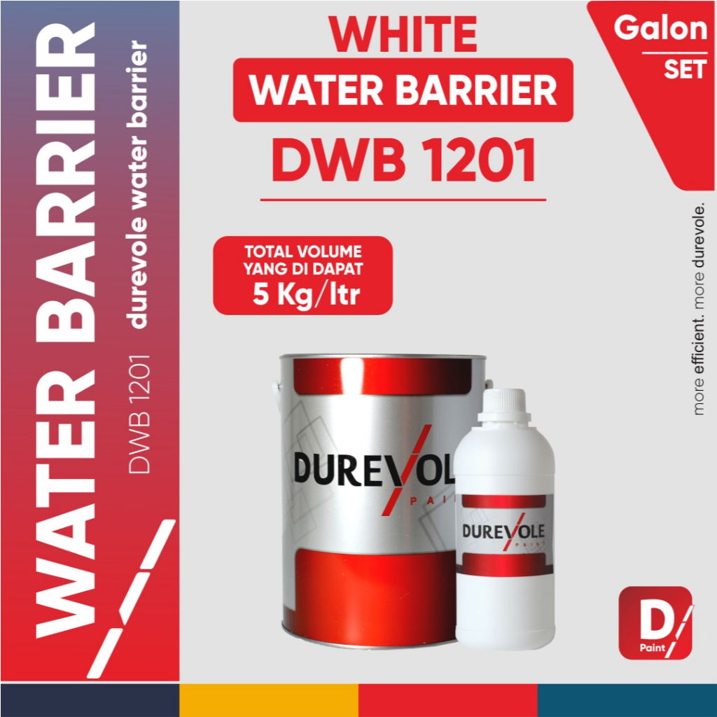 CAT TEMBOK ANTI BOCOR - DWB 1201 WHITE - DUREVOLE WATER BARRIER (5KG & 20KG) SET
