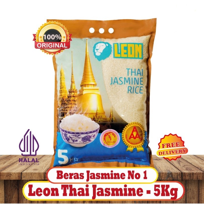 

Beras Jasmine LEON Kemasan asli 5kg Original Premium