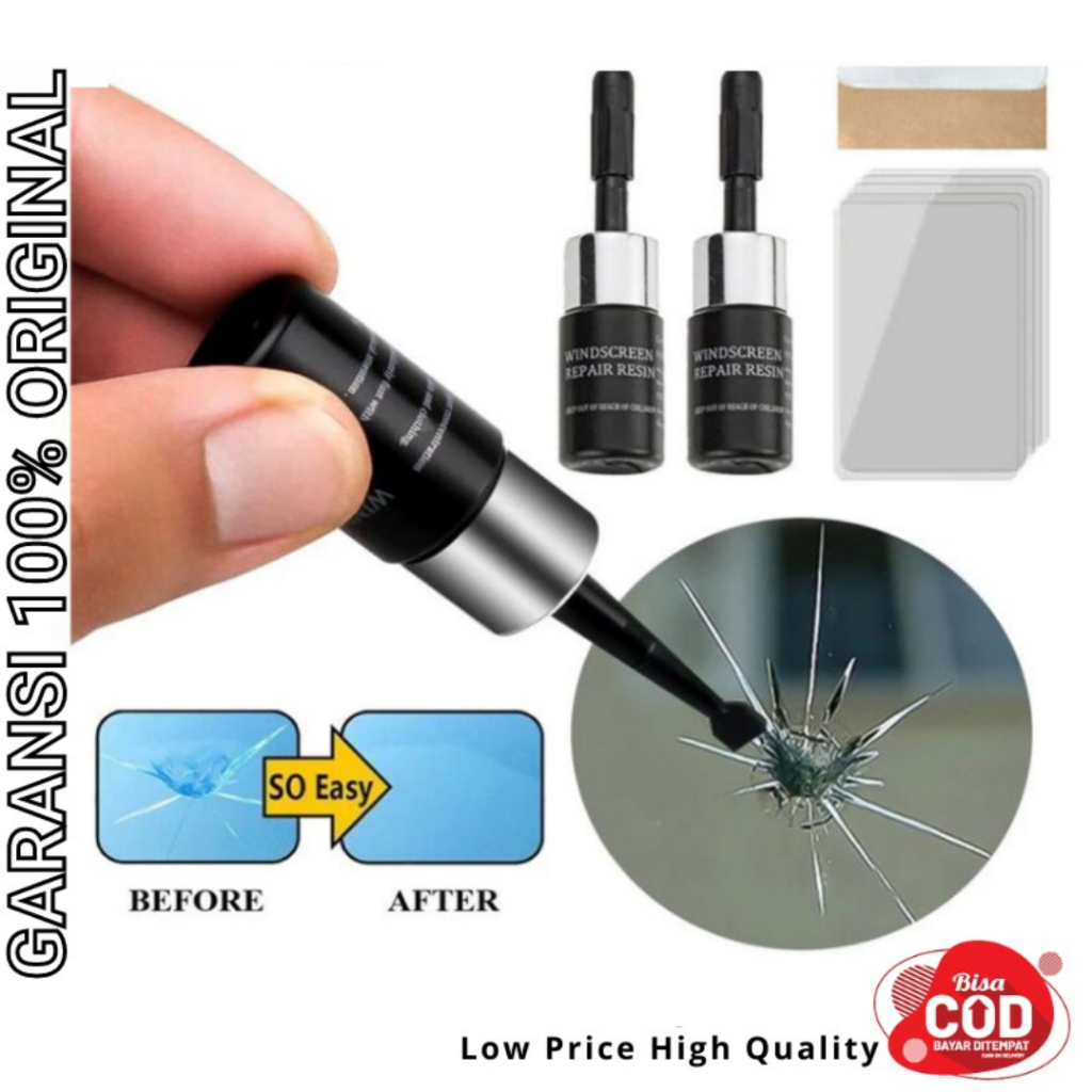 WINDSCREEN REPAIR RESIN Lem Perbaikan Kaca Mobil Retak Handphone HP