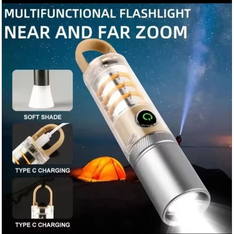 SENTER TELESKOPIK XHP 50 LED SUPER TERANG / SENTER ZOOM - MAMPU SENTER LAMPU FLASH TAHAN AIR