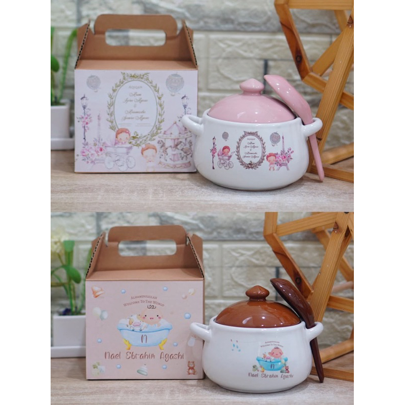 BOWL POT SENDOK KEMAS BOX/MANGKOK KERAMIK CUSTOM