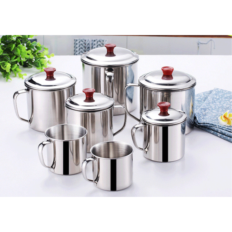 Mug Cangkir Stainless Steel Gelas Jadul Souvenir Gelas Kopi Teh Susu Serbaguna 7cm/8cm/9cm/10cm/12cm