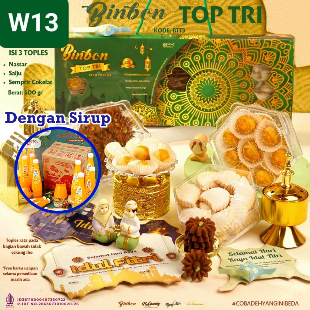 

YongpPack - Paket Toples Kue Kering Top Tri Squash 3 Toples + 1 Sirup / Kue Lebaran Hampers