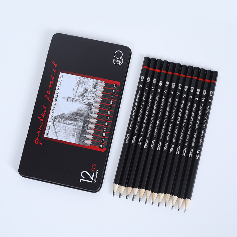 

12PCS/SET 2H-8B Pensil Drawing Bahan Charcoal Pensil Sketsa Pensil Khusus Sketsa Set