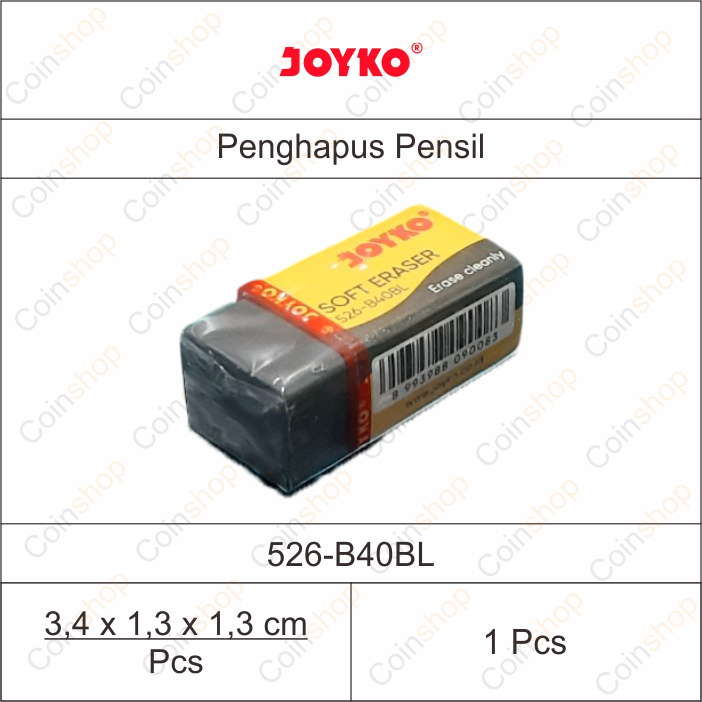 

Joyko 526-B40BL Penghapus Pensil Kecil Hitam Per Pcs