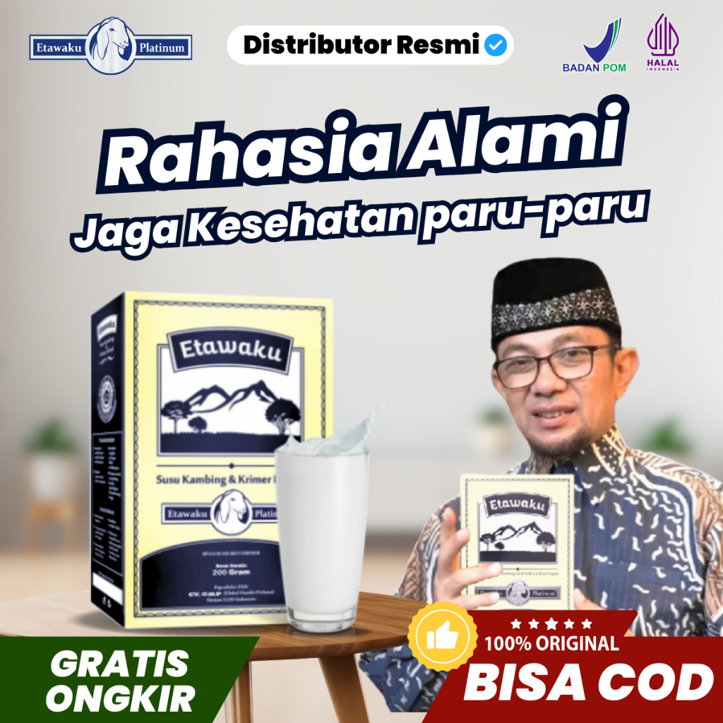 

Etawaku Platinum Original Rahasia Alami Jaga Kesehatan Paru-Paru Susu Kambing Etawa HALAL BPOM COD