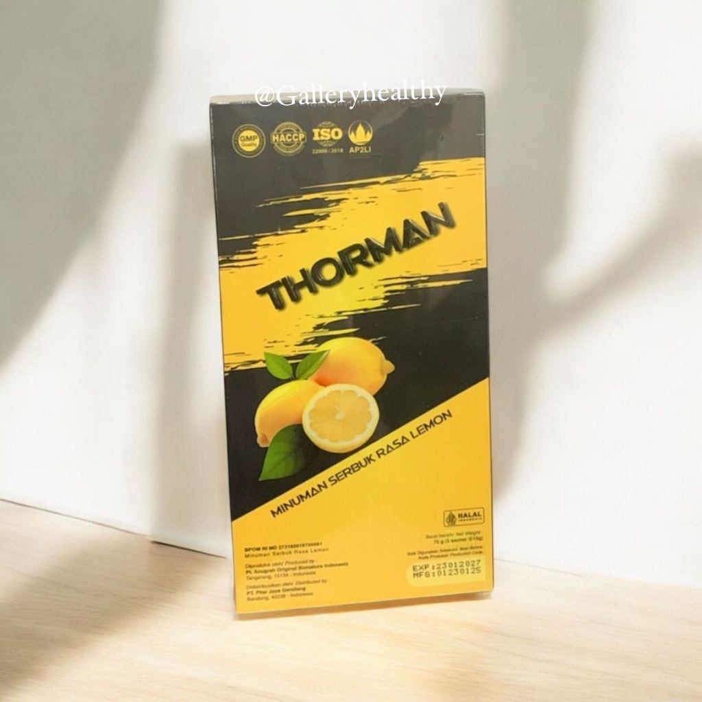 

Thorman Minuman Serbuk Rasa Lemon 1 Box 5 Sachet @75 gram Untuk Stamina Pria Original