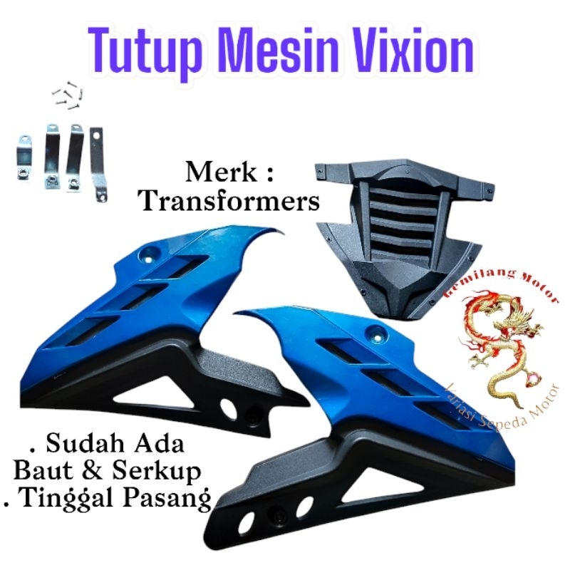 TUTUP MESIN YAMAHA NEW VIXION NEW COVER ENGINE LUMPUR TRANSFORMER VARIASI MOTOR