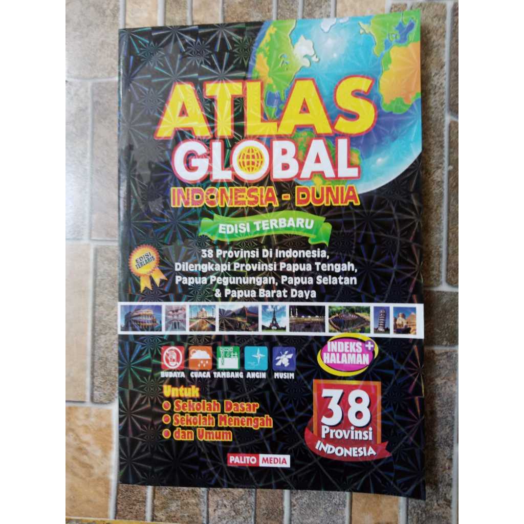 Buku Atlas 38 Provinsi Edisi Terbaru - ATLAS Global Indonesia Dunia Edisi Terbaru