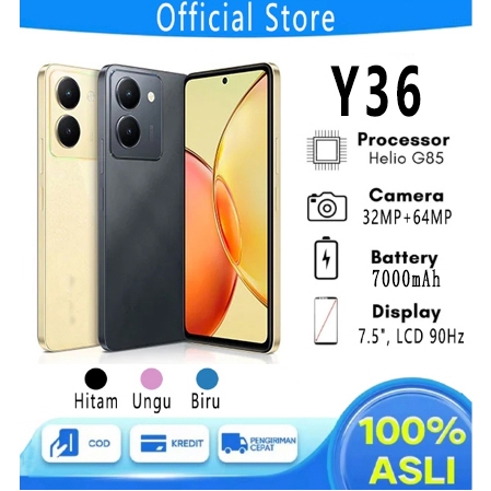 【2024 NEW】HP Murah VIVO Y36 Smartphone Handphone 7.5inci RAM 16GB+ROM 512GB Cuci Gudang Garansi Resu