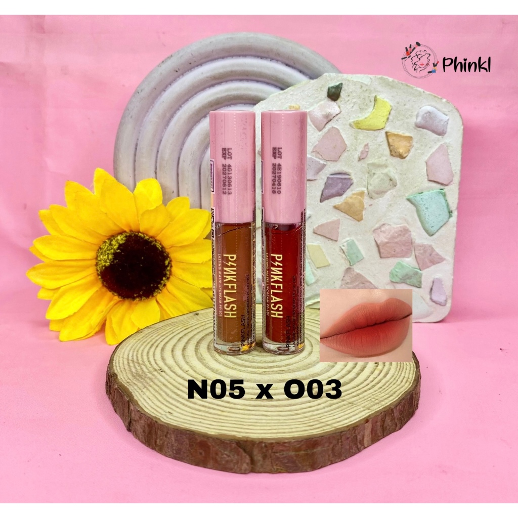 `ღ´ PHINKL `ღ´  (2PCS) Paket Ombre Pink Flash Lipcream matte pinkflash ombre warna rekomendasi