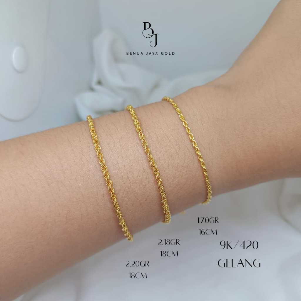 Gelang Rantai Tambang Lilit Korea Emas 9K/420