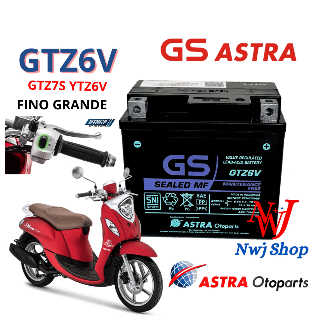 AKI KERING MOTOR GS ASTRA FINO GRANDE MIO M3 AKS SSS MIO SOUL GT AKS GTZ6V GTZ7S YTZ6V GS MF