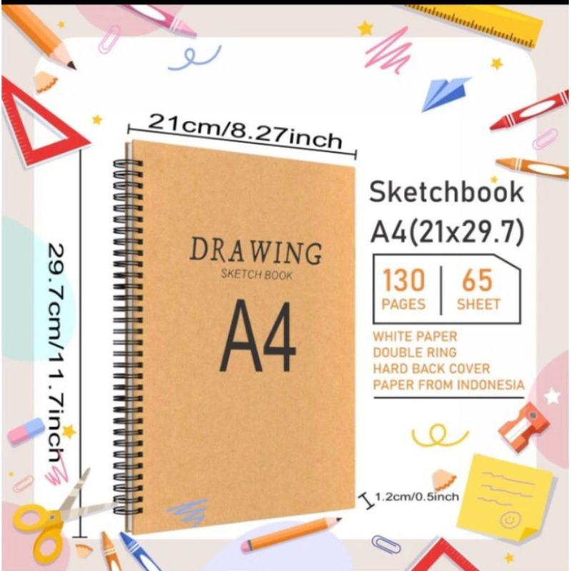 

Sketchbook A4 Polos Buku Sketsa A4 Double Spiral - Isi Hvs Polos