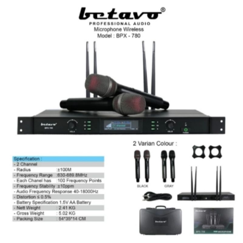 mic wireless original betavo bpx 780 microphone wireless mic karaoke original