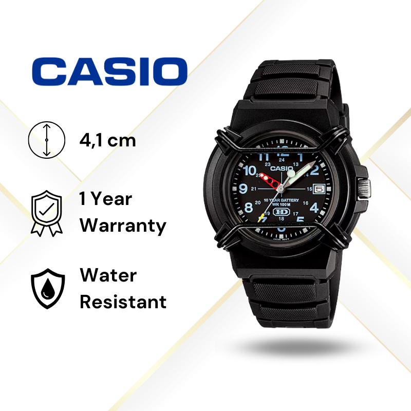 JAM TANGAN CASIO ANALOG HDA-600B-1B ORIGINAL - HDA600B HITAM  CASIO ORIGINAL