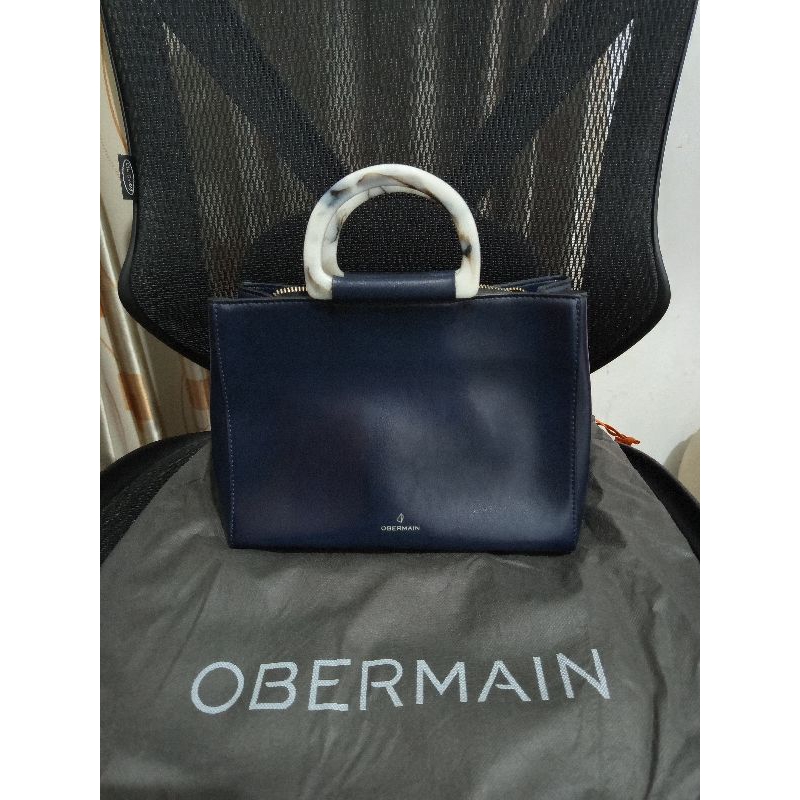 Woman Hand Bag, Woman Sling Bag, tas wanita, ada tali panjang, Obermain, ORI, Pre-loved, navy blue/b