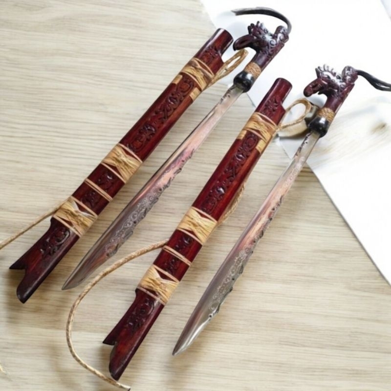 Mandau Etnik baja putih anti karat 80 cm