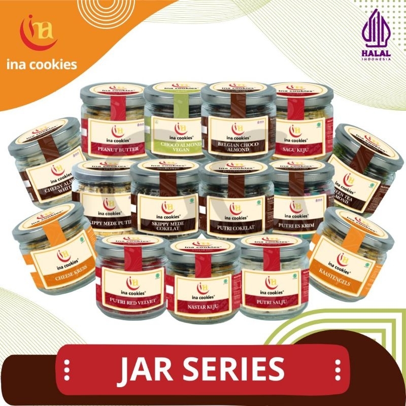 

Ina Cookies Kue Kering Varian Manis Keju Coklat Nastar Seri Jar/Toples Kaca (Pengiriman Ojol)