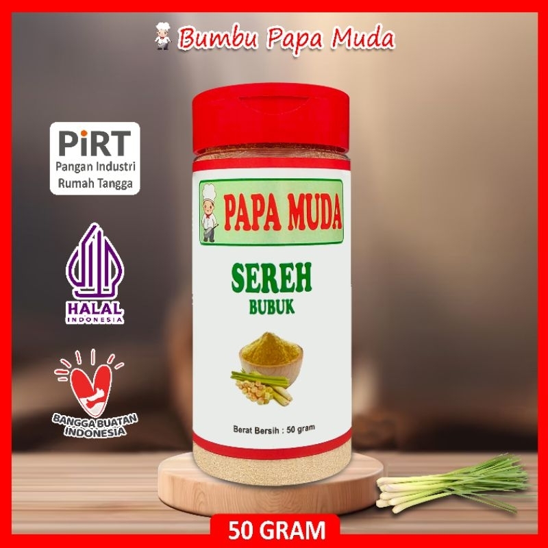 

Bumbu Papa Muda - Sereh Bubuk 50 gram - Kemasan Botol Tabur