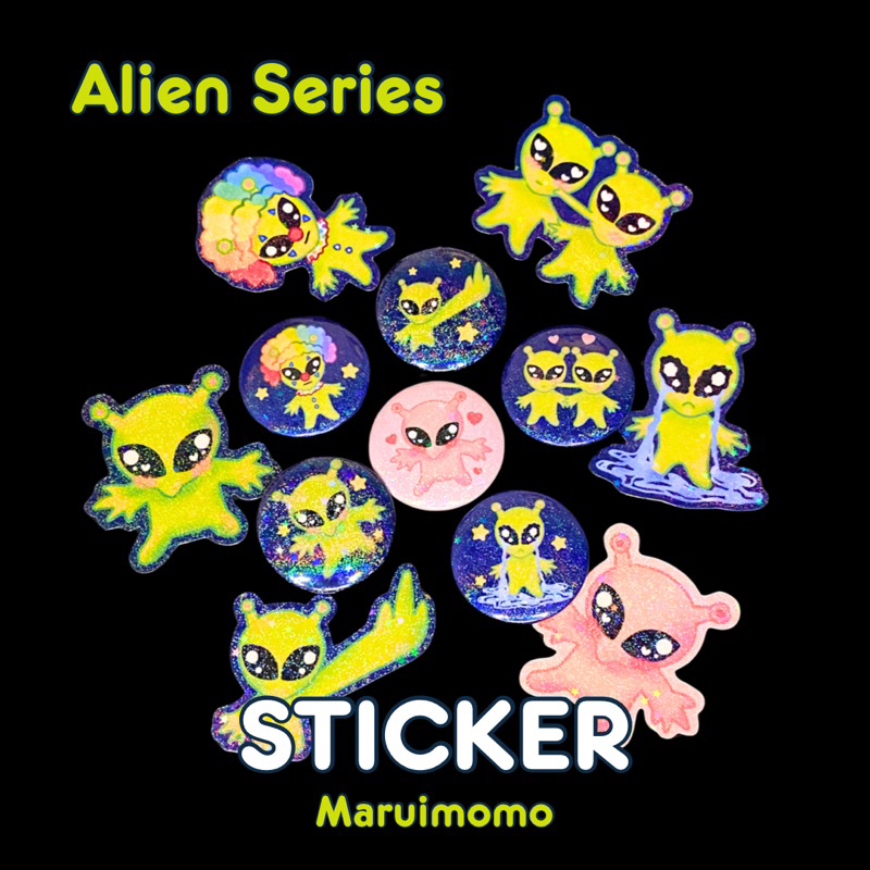 

MARUIMOMO Sticker Zip zip Alien Series
