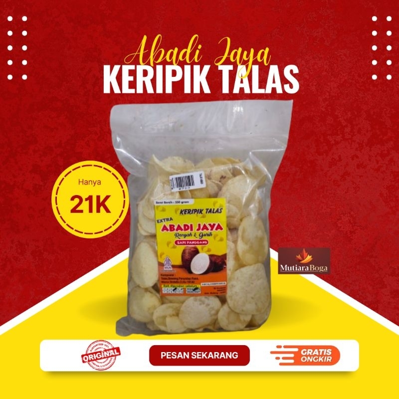 

Kripik Talas Mbote Premium Abadi Jaya 250 gr