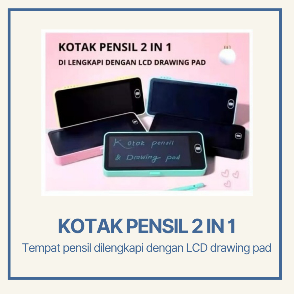 

Kotak Pensil 2 in 1 LCD Drawing Pad Pencil Box Case