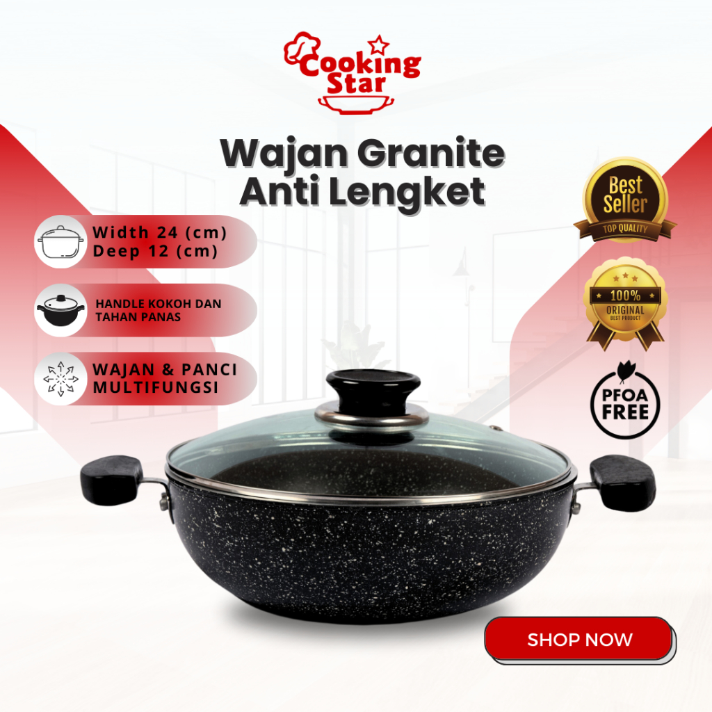 Wajan Panci Granite anti lengket Cooking Star