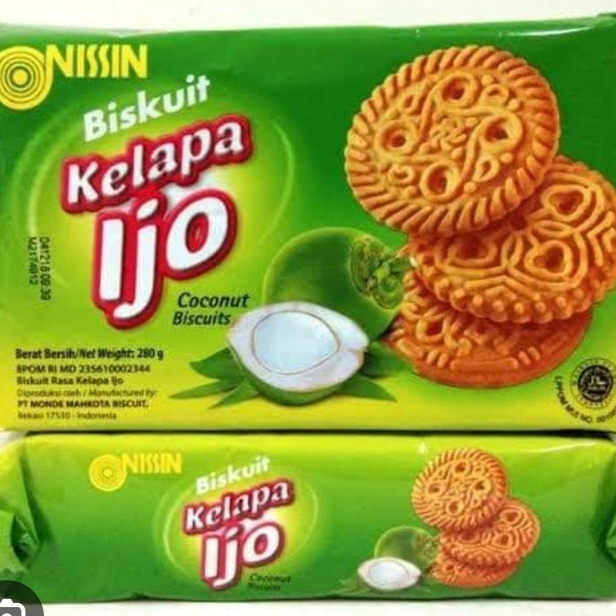 

Nissin kelapa ijo 280g/Nissin Coconut Biscuit Kering/biskuit/cemilan kemasan