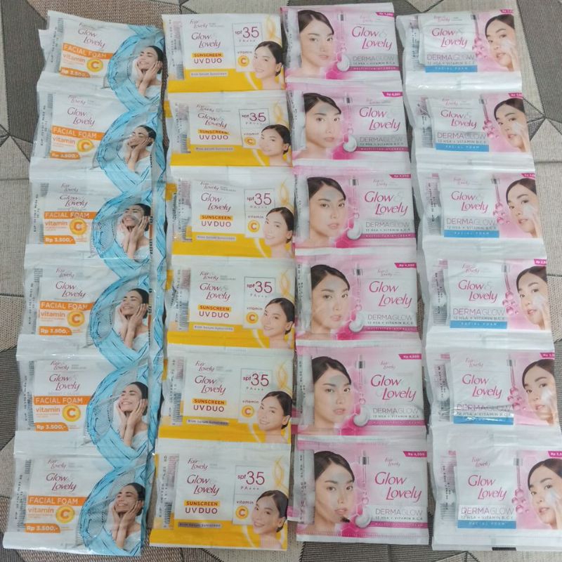 fair lovely pink/kuning sachet cream/sabun