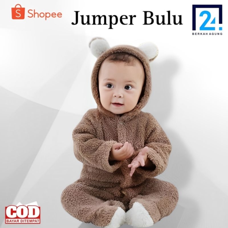 Jumper Bayi Baju Bayi Laki Laki Perempuan Newborn 3-12 Bulan Terbaru Jumpsuit Sleepsuit Jumper Bulu 