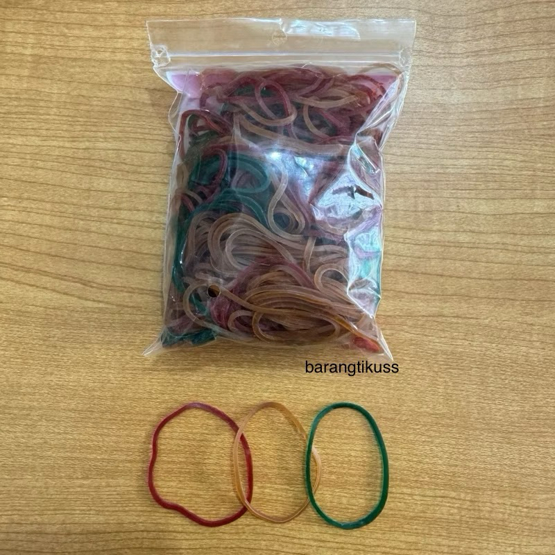 

Karet Gelang Sayur WARNA WARNI CAMPUR BESAR 100Gr Per Pak