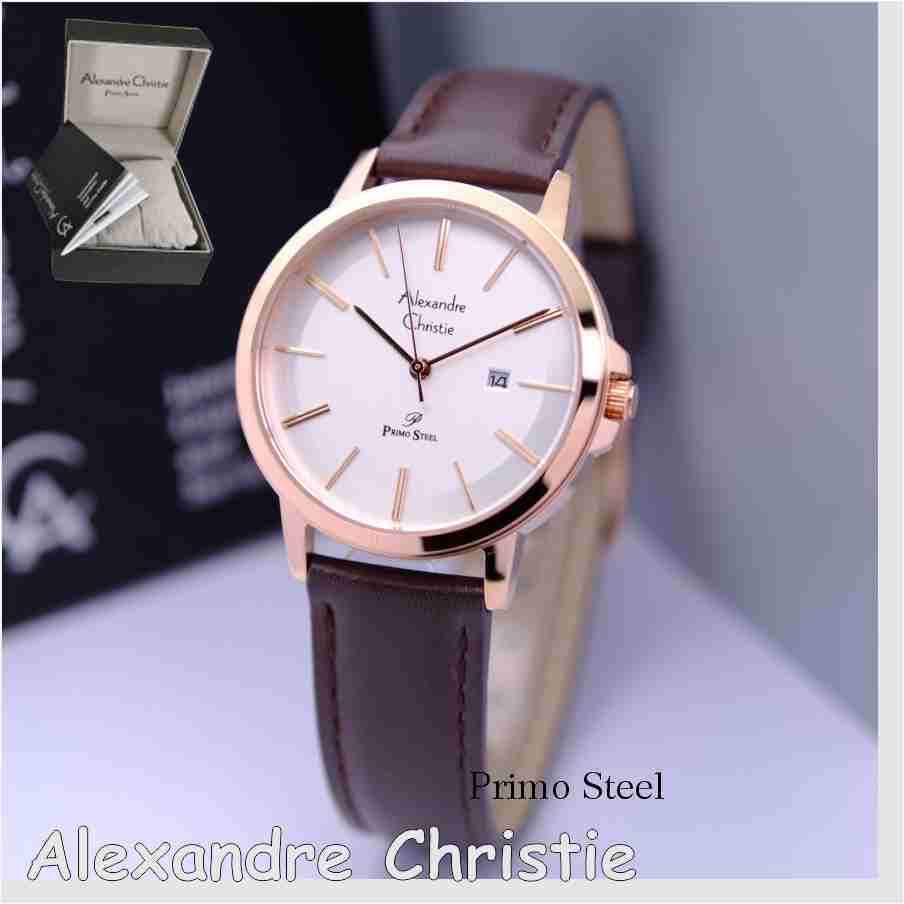 Alexandre Christie original jam tangan wanita kulit AC 1036 garansi 1 th alexander cristie ori