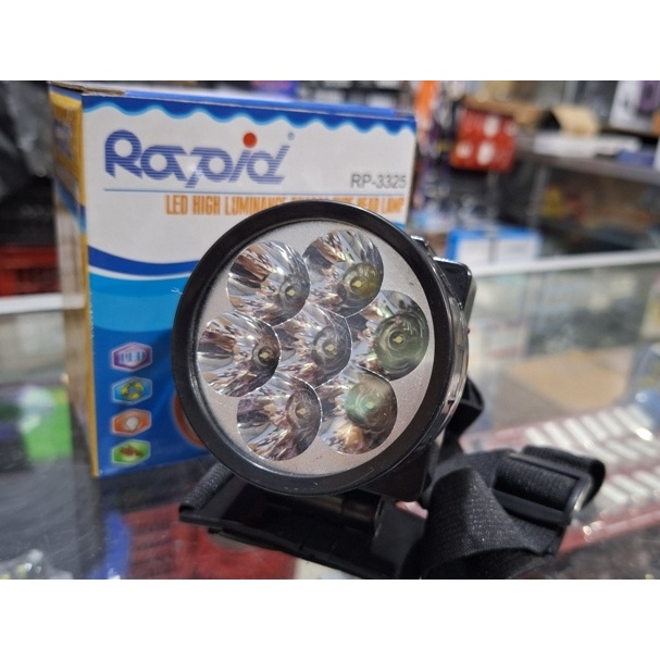 SENTER KEPALA 7 LED 2 MODE RAPID TERANG Recharger