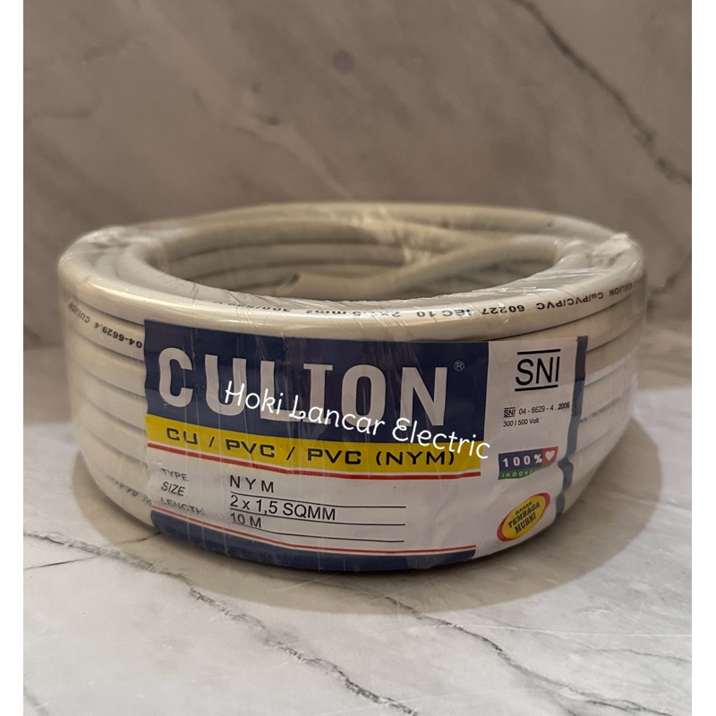 CULION 10METER - KABEL NYM LISTRIK 2X1,5 mm SNI 10METER CULION KABEL KAWAT/KABEL LISTRIK SNI