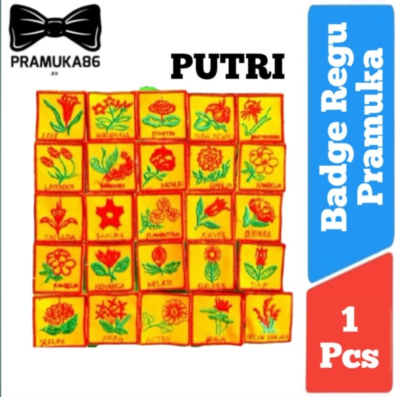 Badge Tanda Regu Bunga (Putri) / Tanda Regu Pramuka / Tanda Regu Pramuka Bunga (Putri) Bordir
