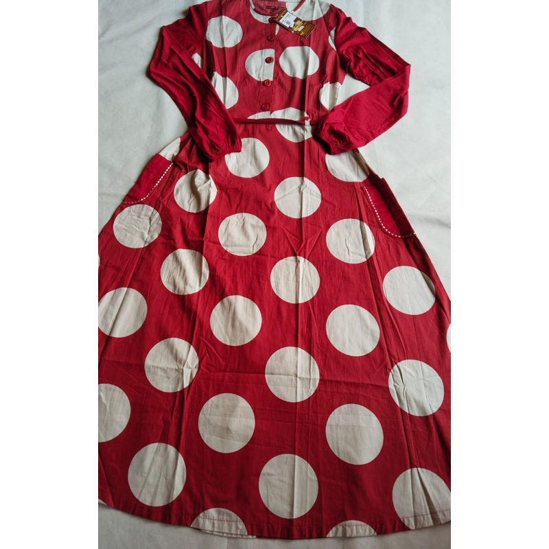 sale 40% / A170819 / abaya size XS / dannis / polkadot / baju muslim dewasa / baju ngaji / baju leba